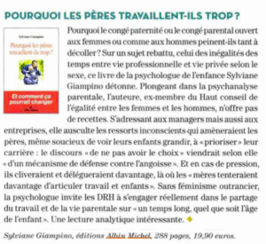 Article à propos de mon livre « Pourquoi les pères travaillent-ils trop »