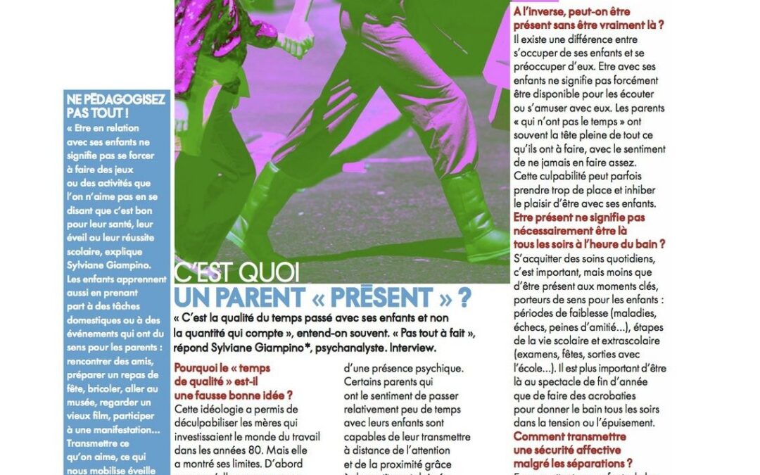 C&rsquo;est quoi un parent « présent » ? – ELLE – 28 février 2009